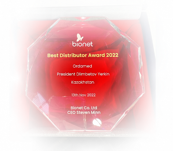 Award from Bionet "Best Distributor 2022"